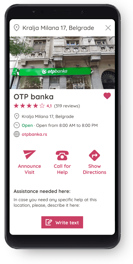 User App interface screenshot
